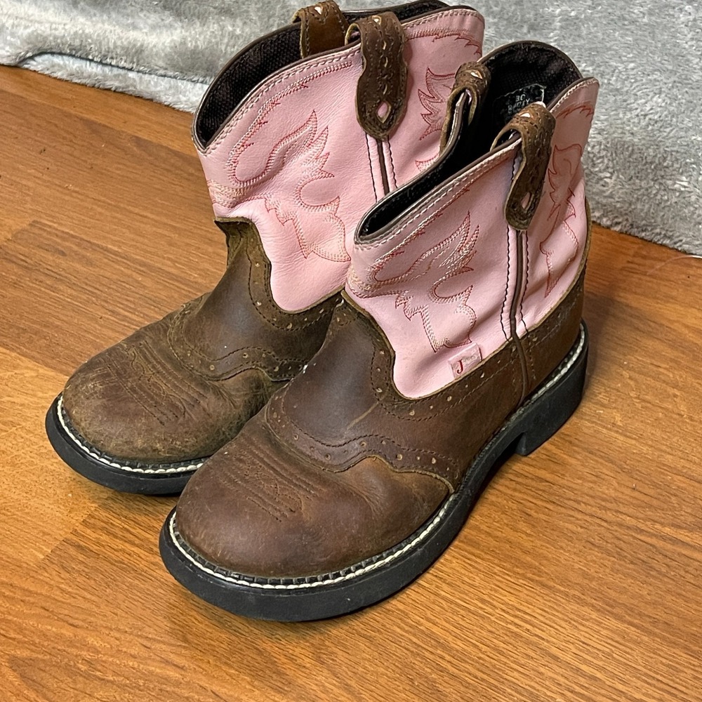 Justin Girls Youth Bay Apache Gypsy Western Boots 3D Country Cowgirl Half Calf